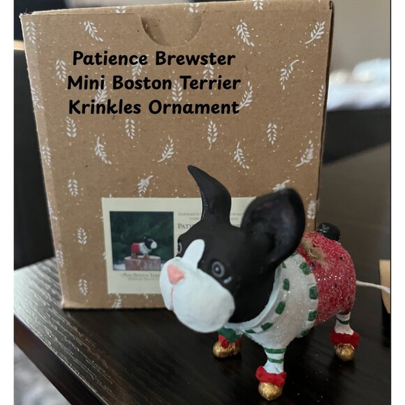 Patience Brewster Mini Boston Terrier Krinkles Ornament - Picture 1 of 1